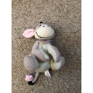 Disney Eeyore Plush 9 inch Purple Pink Excellent Condition Beanie Toy Super Soft